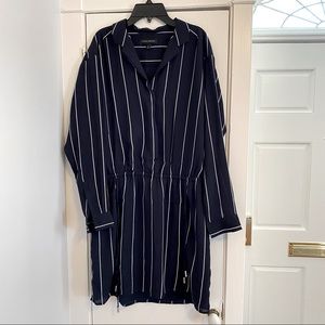Banana Republic Navy Striped Shirt Dress